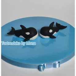 Tortendeko Tortentopper Zuckerfigur  Hochzeit Orca Paar