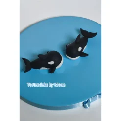 Tortendeko Tortentopper Zuckerfigur  Hochzeit Orca Paar