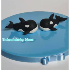 Tortendeko Tortentopper Zuckerfigur  Hochzeit Orca Paar