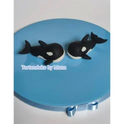 Tortendeko Tortentopper Zuckerfigur  Hochzeit Orca Paar