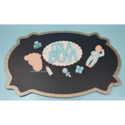 Tortendeko Tortentopper Zuckerfigur Fondantfigur Baby Baby Shower Party  Geburt