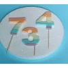 Tortendeko TortentopperTortenaufleger Fondant Zuckerfigur Regenbogen Zahl