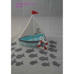 Tortendeko TortentopperTortenaufleger Fondant Zuckerfigur Geburtstag Boot