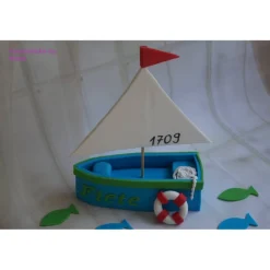 Tortendeko TortentopperTortenaufleger Fondant Zuckerfigur Geburtstag Boot