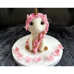Tortendekoration Einhorn, Regenbogen, Fondant Figuren Einhorn,