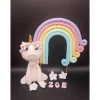 Tortendekoration Einhorn, Tortendekoration, Zuckerfigur, Tortenfiguren, Regenbogen, Fondant Figur Einhorn