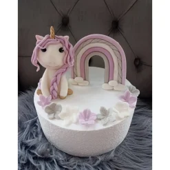 Tortendekoration Einhorn, Fondant Figuren Einhorn,