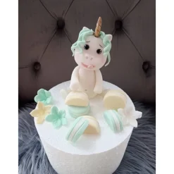 Tortendekoration Einhorn, Fondant Figuren Einhorn,
