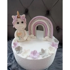Tortendekoration Einhorn, Fondant Figuren Einhorn,