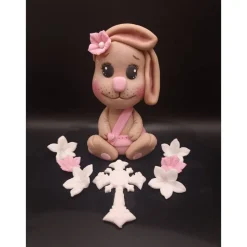 Tortendekoration Hase, Fondant Figuren Taufe