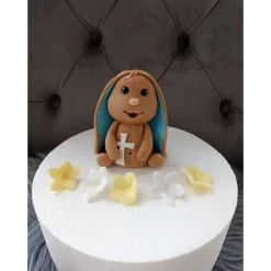 Tortendekoration Hase, Taufe, Fondant Figuren Taufe