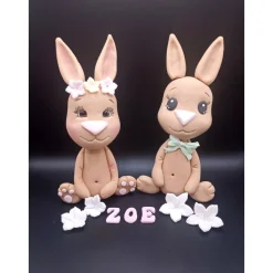 Tortendekoration Hasen,Tortendekorationen, Fondant Figur Hase, Geburtstagsdekoration, Tierfiguren, Zuckerfiguren,
