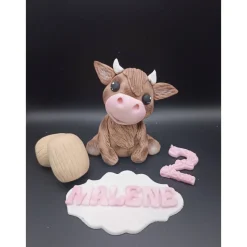 Tortendekoration Kalb, Fondant Figuren Kälbchen,