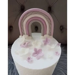 Tortendekoration Regenbogen, Fondant Figuren Einhorn,