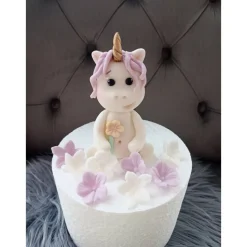 Tortendekoration Regenbogen, Fondant Figuren Einhorn,