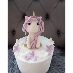 Tortendekoration Regenbogen, Fondant Figuren Einhorn,