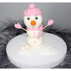 Tortendekoration Schneemann, Fondant Figur Schneemann, Weihnachten