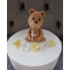 Tortendekoration Teddy, Taufe, Fondant Figuren Taufe
