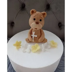 Tortendekoration Teddy, Taufe, Fondant Figuren Taufe