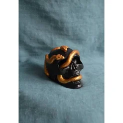 Totenkopf Schlangen – Halloweenfigur aus Gips zum Selbstgestalten