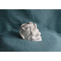 Totenkopf Schlangen – Halloweenfigur aus Gips zum Selbstgestalten