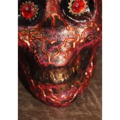 Totenkopf VOLCANO-SKULL Acrylmalerei auf einer Glasflasche Gothic Steampunk Skull Schädel Geschenk für Männer