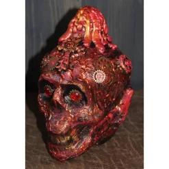 Totenkopf VOLCANO-SKULL Acrylmalerei auf einer Glasflasche Gothic Steampunk Skull Schädel Geschenk für Männer