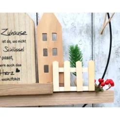 Tür Kranz Loop Hänger Haus Hund Holz Deko für Eingangsbereich