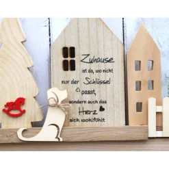 Tür Kranz Loop Hänger Haus Hund Holz Deko für Eingangsbereich