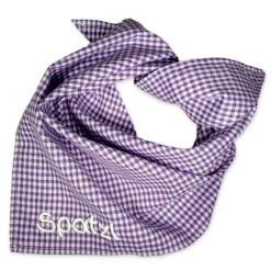 Trachtentuch kariert rosa mit Spruch, Baby und Kind Jungen Mädchen Personalisiertes Babyhalstuch / Vichykaro