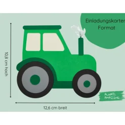 Traktor Einladungskarte Bastelset | Mottoparty Traktor | Traktor Kindergeburtstag | Einladung Traktor | Traktor Party