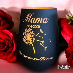 Trauer Windlicht / personalisiert / Erinnerungslicht/ Anteilnahme / Trauerlicht