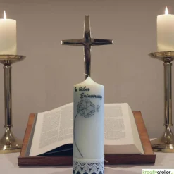 Trauerkerze in elfenbein 