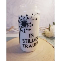 Trauerkerze mit Spruch – Handveredelte Grabkerze nach Wunsch