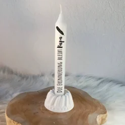 Trauerkerze mit Spruch personalisiert – Erinnerungskerze für Mensch & Tier