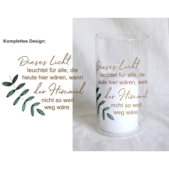 Trauerkerze Windlicht - Design Zweig