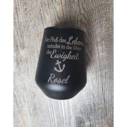 Trauerlicht / Kerzenglas / Windlicht / Erinnerungslicht / Schwarz / Abschied