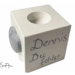 Trauerlicht/Kerzenhalter  aus Holz "Du fehlst" Trauer zur Erinnnerung