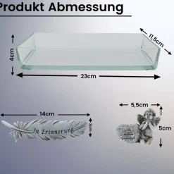 Trauerschale, Gedenklicht, Gedenkschale zur Erinnerung an einen geliebten Menschen mit Maxi-Teelicht