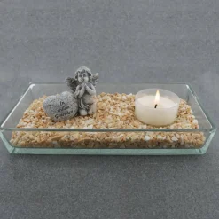 Trauerschale, Gedenklicht, Gedenkschale zur Erinnerung an einen geliebten Menschen mit Maxi-Teelicht