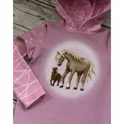 traumhaftes Set zur Einschulung Schultüte & Shirt gr.122/128 Pferde Rosa