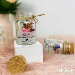 Trauzeugin / Trauzeuge fragen ...Willst du meine Trauzeugin sein ? | Geschenk Trauzeugin | Trockenblumen | Flaschenpost