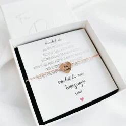 Trauzeugin Armband Beste Freundin mit Gravur, Karte & Geschenkbox