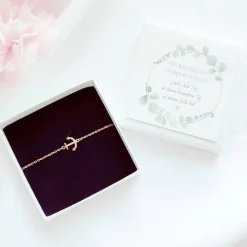 Trauzeugin Geschenk – Anker Armband mit Karte & Geschenkbox aus Edelstahl