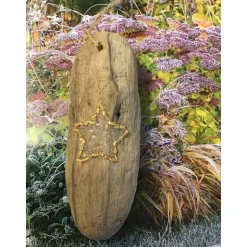 Treibholz Anhänger, Anhänger, Päckchenanhänger Stern, Weihnachten