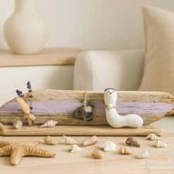 Treibholz Tisch Deko 39x9x4 cm – Maritime Shabby Chic Dekoration für Fensterbank & Regal