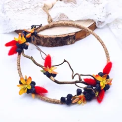 Türkranz aus Trockenblumen | Trockenblumenkranz für Haustür | Kranz für Wand | Abschiedsgeschenk Lehrerin | Blumenkranz