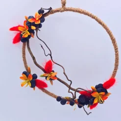 Türkranz aus Trockenblumen | Trockenblumenkranz für Haustür | Kranz für Wand | Abschiedsgeschenk Lehrerin | Blumenkranz