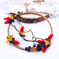 Türkranz aus Trockenblumen | Trockenblumenkranz für Haustür | Kranz für Wand | Abschiedsgeschenk Lehrerin | Blumenkranz