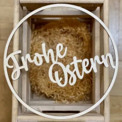 Türkranz "Frohe Ostern" aus Holz